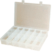 Durham Large Plastic Compartment Box LP18-CLEAR - 18 Compartments, 13-1/8x9x2-5/16 - Pkg Qty 5