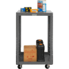 Durham Mobile Machine Table - Adjustable Height, 2 Shelves - 48-1/8"W x 24-1/8"D x 39-13/16"H