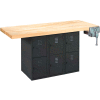 2-Station Workbench W/ 1 Vise - Black