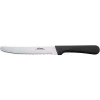 Winco K-50P Steak Knife, 5"L, Black Pastic Handle, Serrated Blade, 12/Pack