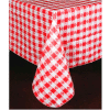 Winco TBCS-52R Checkered Table Cloth , 52"L, 52"W, PVC W/ Flannel Backing, Square, Red & White - Pkg Qty 24