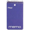 Mead® Coil Memo Notebook, 3" x 5", College Ruled, Top Wirebound, White, 60 Sheets/Pad