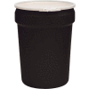 Eagle Black Plastic Lab Pack Drum 1601BLK with Plastic Lever Lock & Lid - Open Head - 30 Gallon