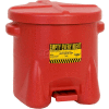 Eagle 10 Gallon Poly Waste Can W/ Foot Lever, Red - 935FL