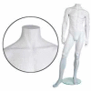 Male Mannequin - Headless, Hands by Side, Right Leg Forward - Cameo White