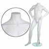 Male Mannequin - Headless, Hands on Hips, Right Leg Forward - Cameo White