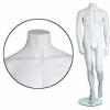 Male Mannequin - Headless, Hands by Side, Left Leg Back - Cameo White