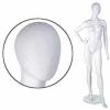 Fem. Mannequin - Oval head, Right Hand On Hip, Left Leg Forward - Cameo White