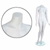 Fem. Mannequin - Headless, Arms by Side, Right Leg Bent - Cameo White