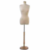Female 3/4" Torso Form Tailor Bust , Neckblock & Base Included - Natural