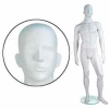 Male Mannequin - Abstr. Head, Arms by Side, Left Leg Forward - Cameo White