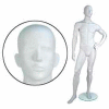 Male Mannequin - Abstr. Head, Left hand on Hip, Left Leg Forward - Cameo White