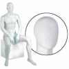 Male Mannequin - Oval Head, Seated - Cameo White