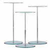 32"H to 48"H Adjustable Oval Glass Pedestal - Clear