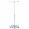 32"H to 48"H Adjustable Round Glass Pedestal - Clear