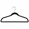 17" L Suit Hanger With Bar - Flocked Velvet Black - Pkg Qty 100