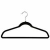 17&quot; L Suit Hanger With Bar - Flocked Velvet Black - Pkg Qty 100