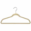 17" L Suit Hanger With Bar - Flocked Velvet Camel - Pkg Qty 50