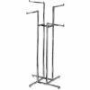4-Way w/ Straight Arms (K10) Garment Rack - Square Tubing - Chrome