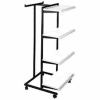 Frame w/ 4-24" Almond Shelves and 1 T-Stand 1" Square Tubing - Black Frame