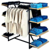 Double Hangrail Frame w/ 8-24" Grey Shelves 1" Square Tubing - Matte Black Frame