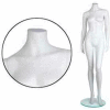 Female Mannequin - Headless, Hands by Side, Left Leg Bent - Cameo White