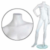 Female Mannequin - Headless, Right Hand-Hip, Right Leg to Side - Cameo White