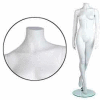 Female Mannequin - Headless, Hands by Side, Left Leg Back - Cameo White