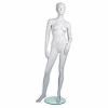 Female Mannequin - Molded Head, Left Arm Bent, Right Leg to Side - Cameo White