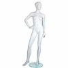 Female Mannequin - Molded Hair, Right Hand-Hip, Right Leg to Side - Cameo White