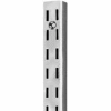 72" Heavy Weight Double Slot W/ 1/2" Slots On 1" Centers - Satin Zinc - Pkg Qty 10