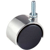 2" Plastic Twin Wheel Caster W/ 1" Stem - Chrome Hood Black - Pkg Qty 72
