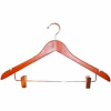 17" L Wishbone W/ Satin Chrome Hook And Metal Bar W/ Clips - Matte Teak - Pkg Qty 100