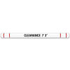 Height Guard&#153; Clearance Bar, 7&quot;D x 120&quot;L, White w/Red Tape, Graphics, HTGRD7120WR