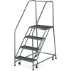 EGA Steel EZY-Climb Ladder w/ Handrails 4-Step, 24" Wide Perforated, Gray, 450 lb. Cap. - R024
