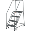 EGA Steel EZY-Climb Ladder w/ Handrails 3-Step, 30" Wide Perforated, Gray, 450 lb. Cap. - R026