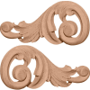 Ekena Small Swaying Scrolls ONL07X03X01SWMA, 7-1/8"W x 3-1/8"H x 5/8"D