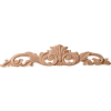 Ekena Large Green Leaf Center W/Scrolls ONL36X06X01LF, 36-1/2"W x 6-1/4"H x 1"D
