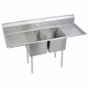 Elkay® E2C20X20-2-20X NSF Sink, 2-Compartment w/20L x 20W Bowl, 12 Deep, (2) 20 Drainboards