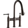 Elkay LKEC2037AS, Explore Pull-Down Kitchen Faucet, Antique Steel, Double Lever Handle