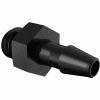Eldon James 10-32 UNF to 3/32" Barbed Adapter, Black Nylon
