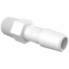 Eldon James 1/8-27 NPT to 5/16" Barbed Adapter, White Polypropylene