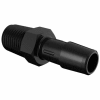 Eldon James 1/4-18 NPT to 3/8" Barbed Adapter, Black Nylon