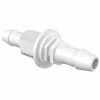 Eldon James 1/4-18 NPSM to 1/4" x 1/4" Barbed Bulkhead Adapter, Non-Animal Derived Polypropylene