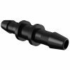 Eldon James 3/32" Barbed Straight Coupler, Black Nylon