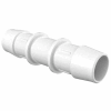 Eldon James 1" Barbed Straight Coupler, White Polypropylene