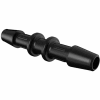 Eldon James 5/32" Barbed Straight Coupler, Glass Filled Black Nylon