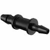 Eldon James 3/32" to 1/16" Barbed Reduction Coupler, Black Nylon