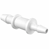 Eldon James 3/32" to 1/16" Barbed Reduction Coupler, White Nylon