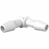 Eldon James 3/16" Barbed Equal 90 Degree Elbow, White Nylon